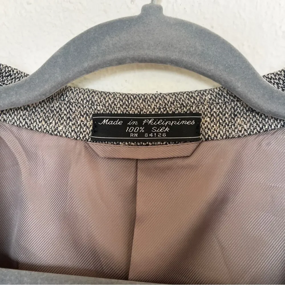 Von Furstenberg tan silk suit blazer sports jacket brown size 44L